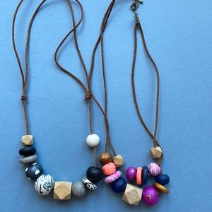 Set of 2 Polymer Clay Necklaces.